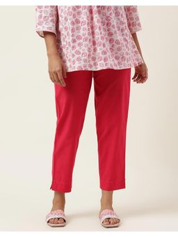 Fabindia - Pink Cotton Ankle Length Pant Casual