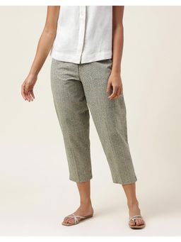 Fabindia - Green Cotton Straight Length Pant Casual