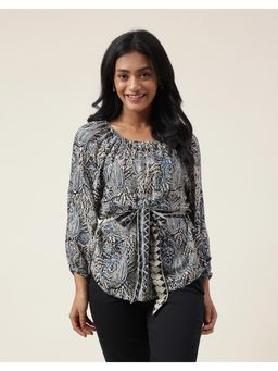 Fabindia - Grey Viscose Kalamkari Printed Top (Set of 2)