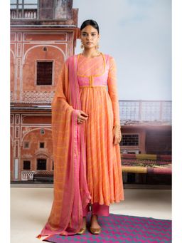 Baise Gaba - Fascia Pink Roopsa Anarkali with Kothi and Dupatta