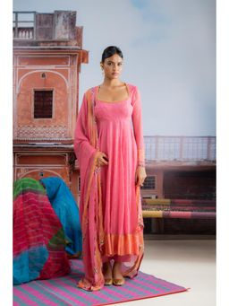 Baise Gaba - Fascia Pink Bindori Anarkali with Pant and Dupatta
