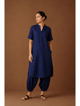 LABEL MAE - Navy Blue Relaxed Kurta with Salwar Pant