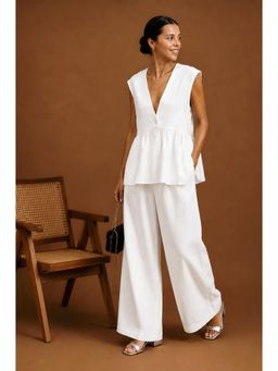 LABEL MAE - White Elegance Peplum Co-Ord Set