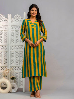 Atha Fashion - Mustard Aureline Kurta with Pant