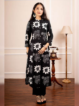 Atha Fashion - Eclectic Moonflower Kurta with Pant