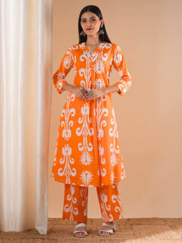 Atha Fashion - Tangerine Dusk Kurta with Pant