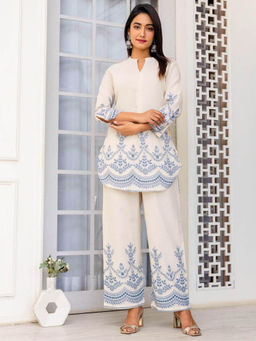 Atha Fashion - Blue Whispering Dots Co-Ord Set