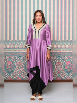 Atha Fashion - Lavender Rani Bling Kurta with Salwar