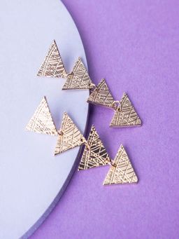 JEWELZ - Dazzling Golden Earrings with Triangle Shape for Girl and Women
