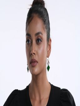 JEWELZ - Western Style Green Stone Studded Earrings for The Millennial Girls and Women