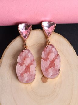 JEWELZ - Pink Stone Drops and Danglers Alloy Earring for Girls and Women