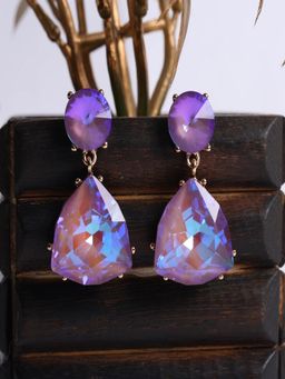 JEWELZ - Purple Stone Trending Stylish Western Look Earrings for Girls and Women