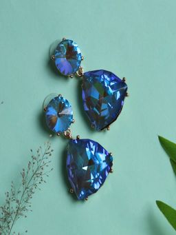 JEWELZ - Blue Stone Trending Stylish Western Look Earrings for Girls and Women
