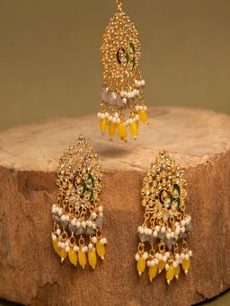 JEWELZ - Unique Maang Tikka with Earrings for Womens and Girls