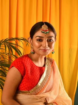 JEWELZ - Multi Color Festive Season Maang Tikka with Earrings for Womens and Girls
