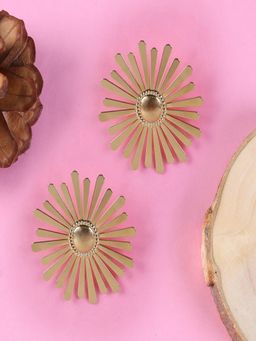 JEWELZ - Gold Plated Contemporary Stud Earrings for Girls and Women