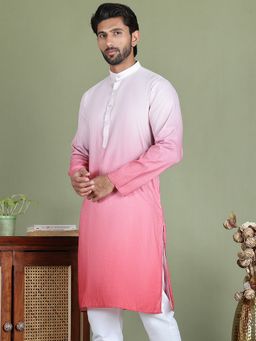 Jompers - Men Coral Sequined and Ombre Design Kurta