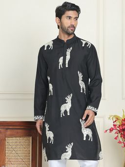 Jompers - Men Sequined and Embroidered White Kurta