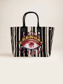 SWIRL - Black Malia Tote Bag