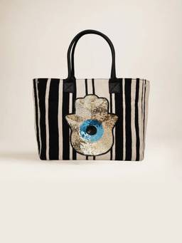 SWIRL - Black Malia Tote Bag