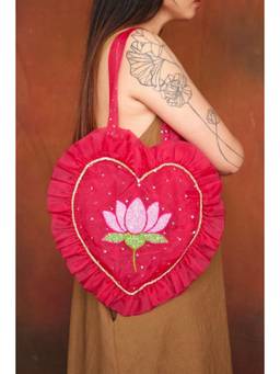 Ziddi - Pink Dil Lotus Organza Bag