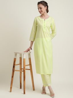 Zari Jaipur - Cotton Viscose Kurta and Palazzo with Embellished (Set of 2)