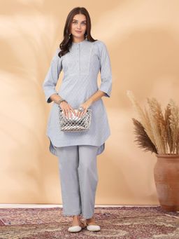 Nayam by lakshita - Solid Cotton A-Line Kurta and Palazzo for Women (Set of 2)