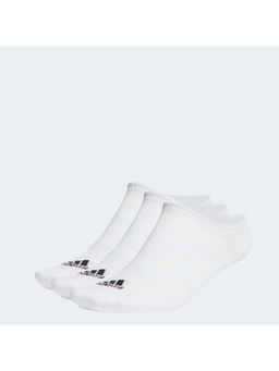 adidas - Unisex White Thin and Light No-Show Socks (Pack of 3) (M)
