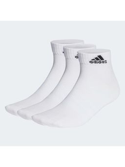 adidas - Unisex White Thin and Light Ankle Socks (Pack of 3) (M)