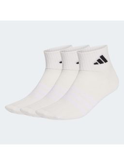 adidas - Unisex White T Ess Ank Socks (Pack of 3)