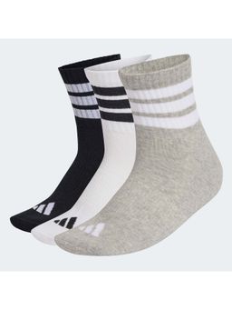 adidas - Unisex Multi-Color 3S Ess C Mid 3P Socks (Pack of 3)