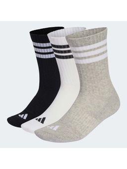 adidas - Unisex Multi-Color 3S Ess C Crw Socks (Pack of 3)