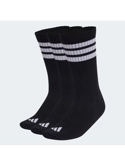 adidas - Unisex Black 3S Ess C Crw Socks (Pack of 3) (M)