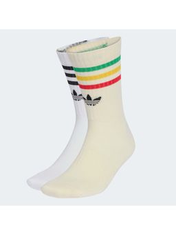 adidas - Unisex White and Cream Bob Mar Socks (Pack of 2)