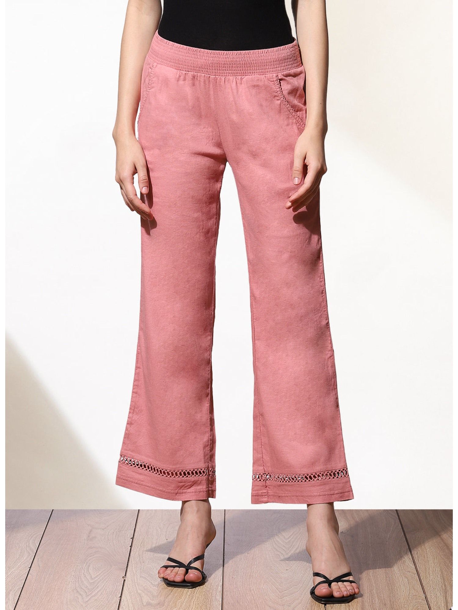 lakshita Subtle Rose Pink Palazzo With Bell Hem-picture-38