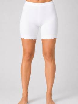 G Heist - White Women Solid Stretchable Cycling Boyshorts