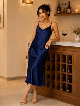 Slumber Jill - Navy Blue Midnight Sky Cami Night Dress