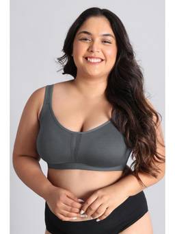 Zivame - Grey True Curv Single Layered Non Wired Full Coverage Minimiser Bra
