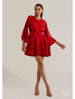 AMOSHI - Angie Mini Dress with Belt - Red (Set of 2)