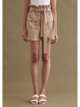 AMOSHI - Shay Shorts with Belt - Beige (Set of 2)