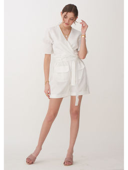 AMOSHI - Shay Shorts with Belt - White (Set of 2)