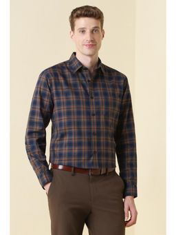 Allen Solly - Men Navy Check Full Sleeves Formal Shirt