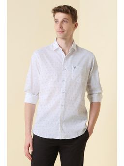 Allen Solly - Men White Classic Fit Print Full Sleeves Casual Shirt