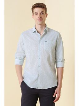 Allen Solly - Men Green Classic Fit Print Full Sleeves Casual Shirt