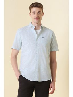Allen Solly - Men Green Classic Fit Print Half Sleeves Casual Shirt