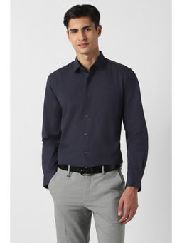 Peter England - Men Navy Slim Fit Full Sleeves Formal Shirt