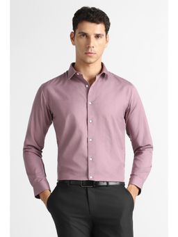 Van Heusen - Men Pink Solid Full Sleeves Party Shirt