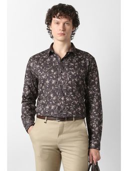 Van Heusen - Men Purple Print Full Sleeves Party Shirt
