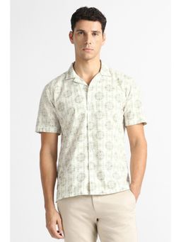 Van Heusen - Men White Print Party Shirt