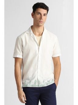 Van Heusen - Men White Print Party Shirt